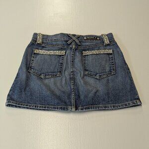Allen B. by Allen Schwartz Size 27 Blinged Out Denim Skirt